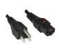 Preview: Cable de alimentación América EE.UU. NEMA 5-15P, tipo B a C13, con mecanismo de bloqueo, homologaciones: UL/CSA, negro, longitud 2,00m